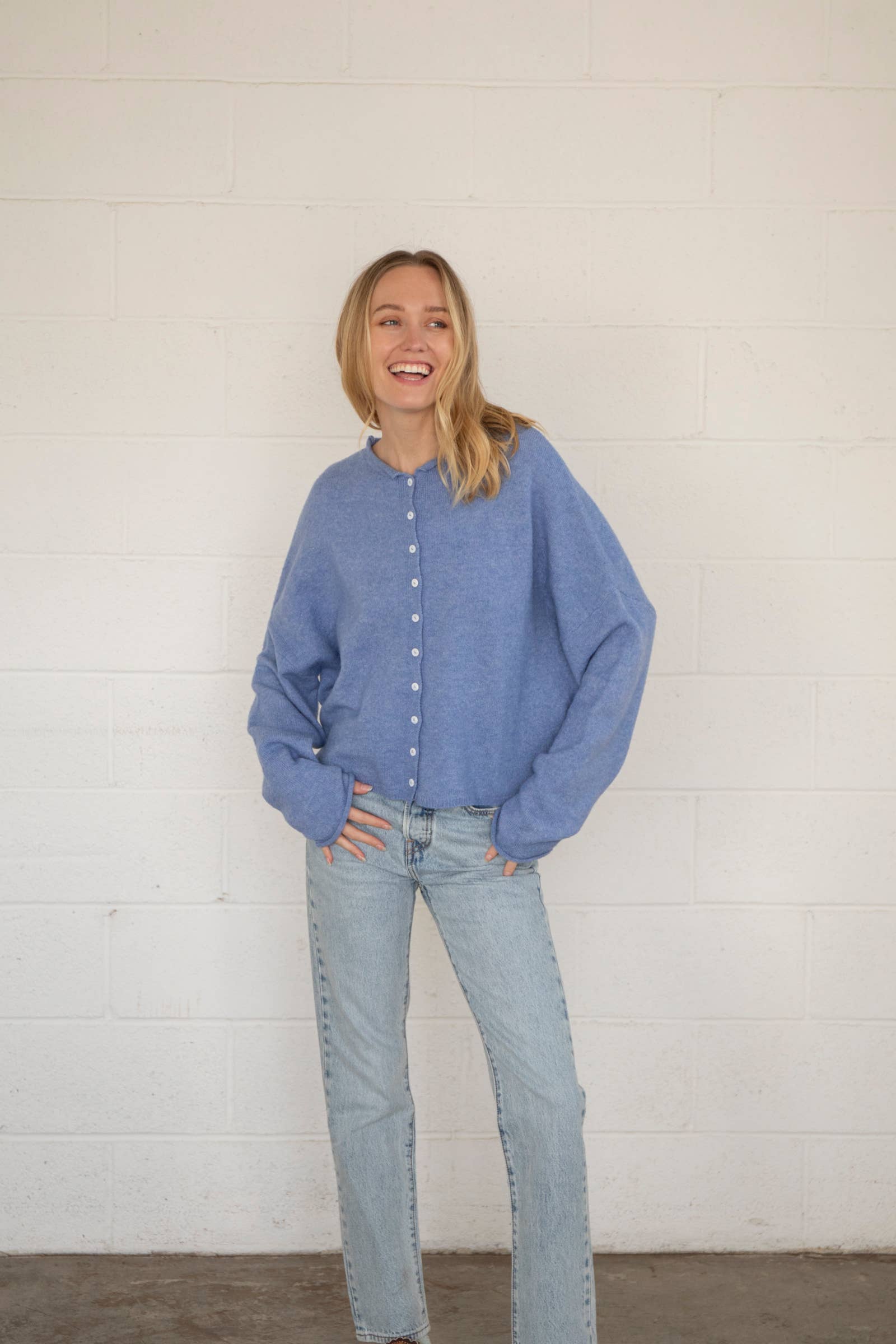 Dusty Blue Piper Cardigan - Proper