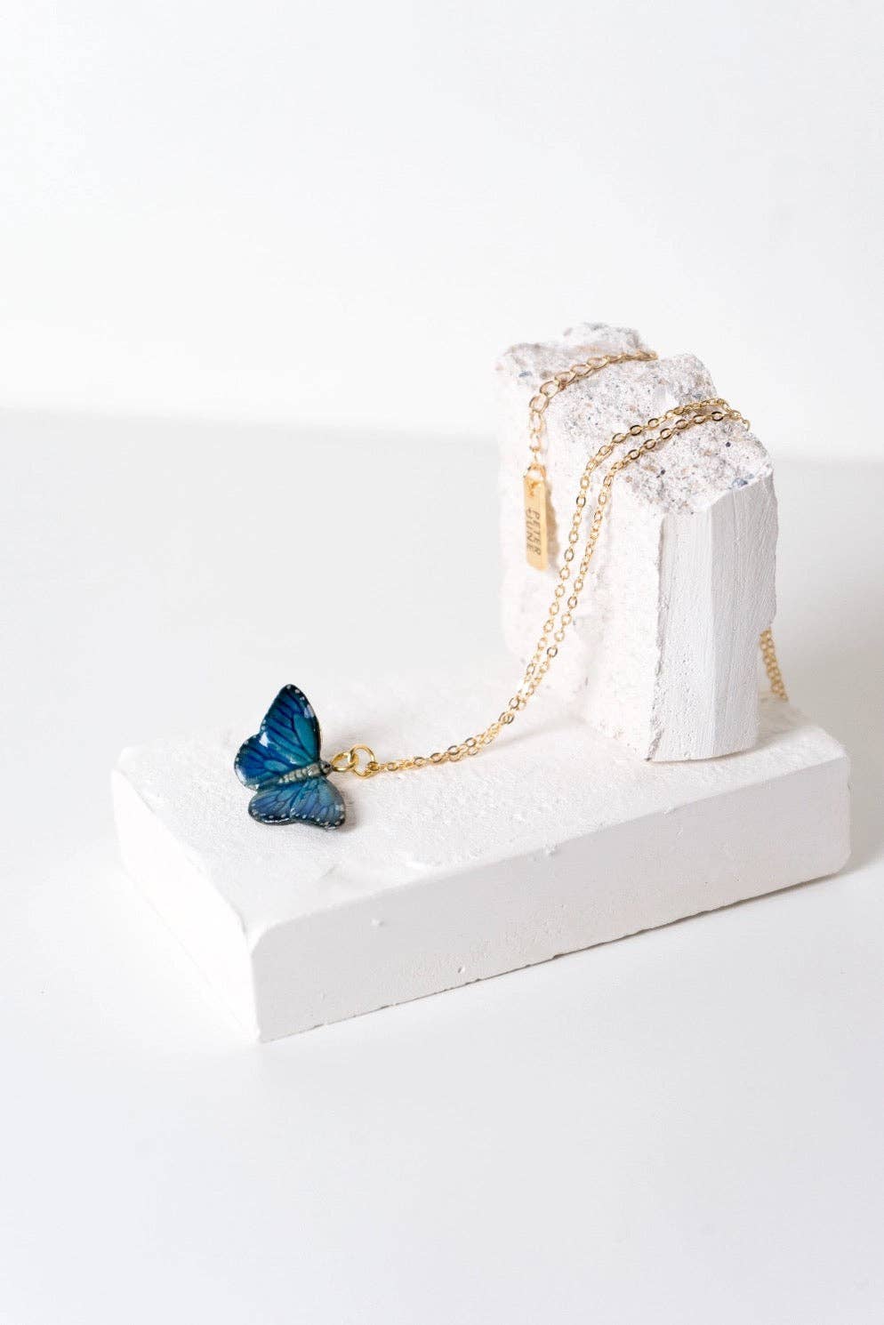 Tiny Flutter Blue Necklace - Proper