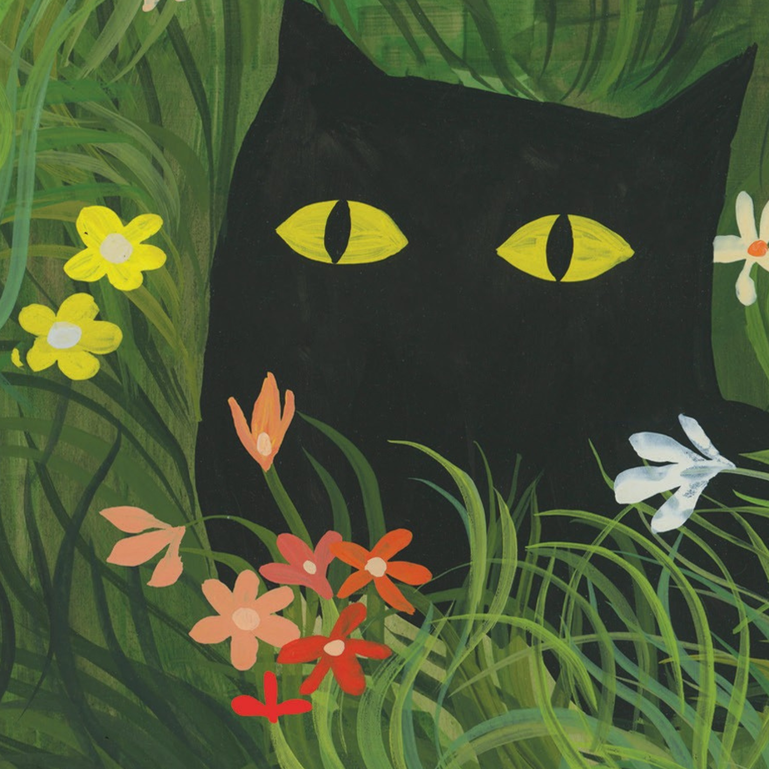 Flower Kitty Birthday Card - Proper