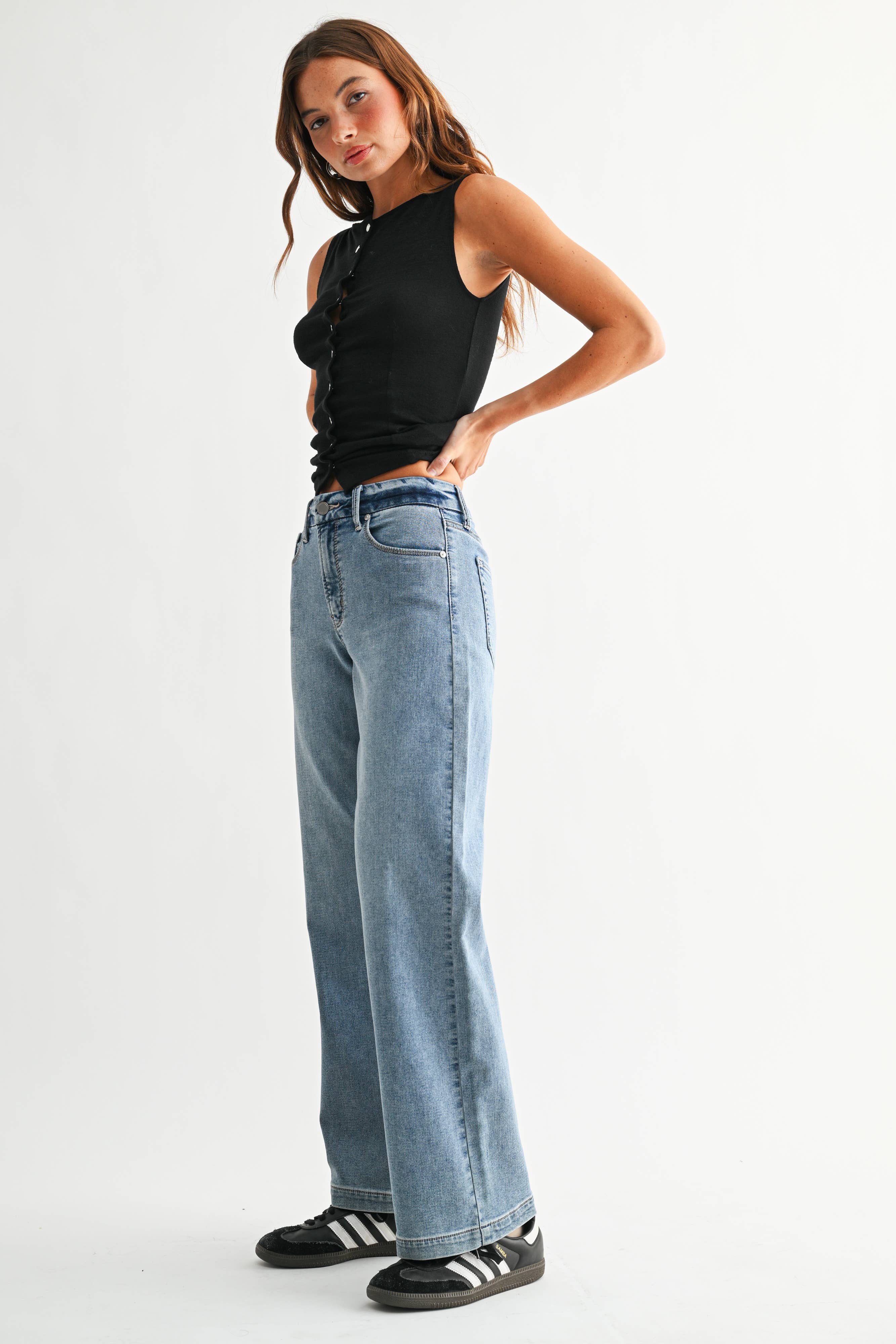 Slim Wide Leg Sweat Jeans - Proper