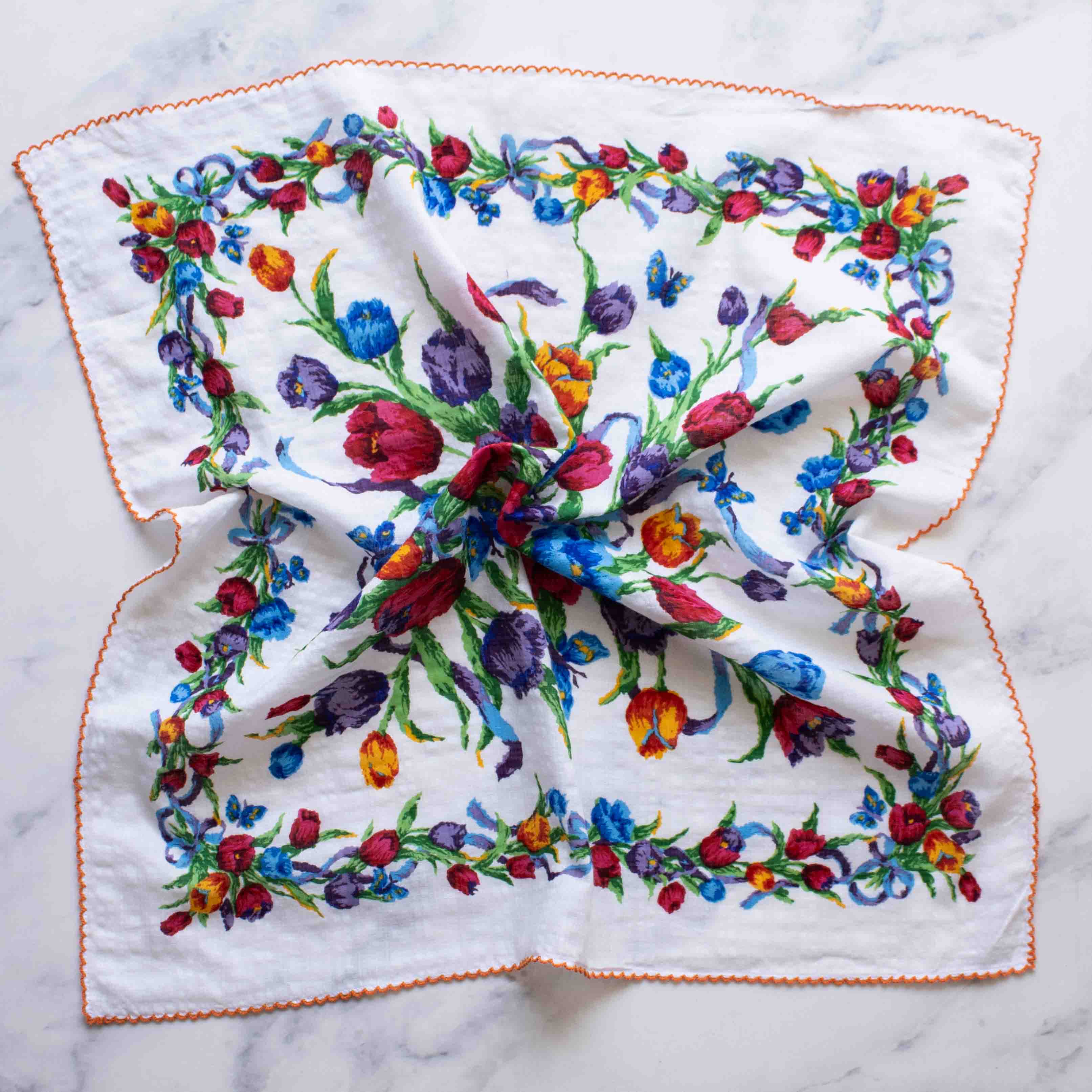 Evelyn Flower Bouquet Cotton Scarf