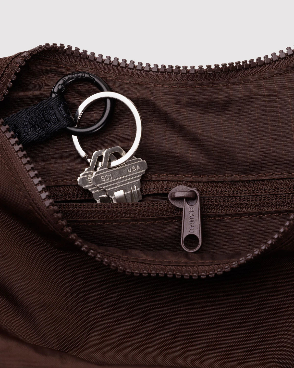 Baggu Small Nylon Crescent Bag - Coffee - Proper