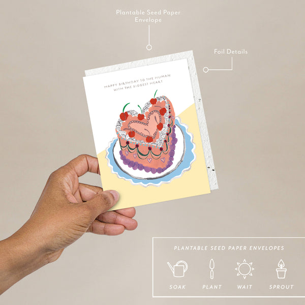 Heart Shaped Cake - Birthday Card - Proper