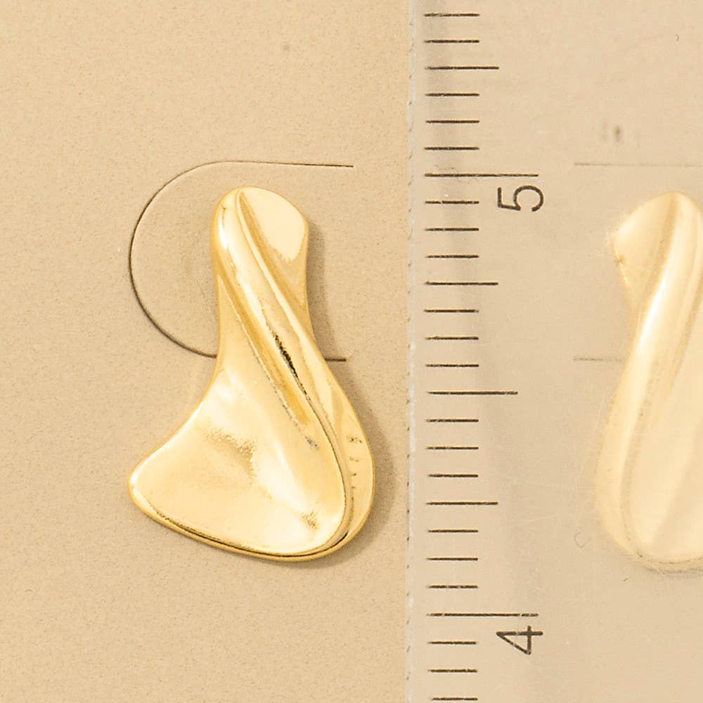 Gold Dipped Twisted Shape Drop Earrings - Proper