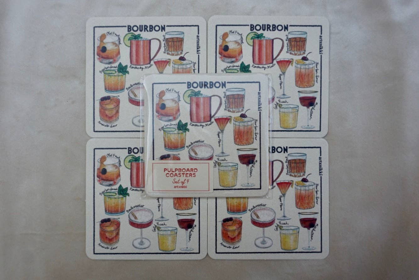 Classic Bourbon Cocktail Coaster Set of 4 - Proper