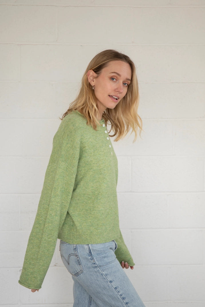 Matcha Piper Henley Sweater