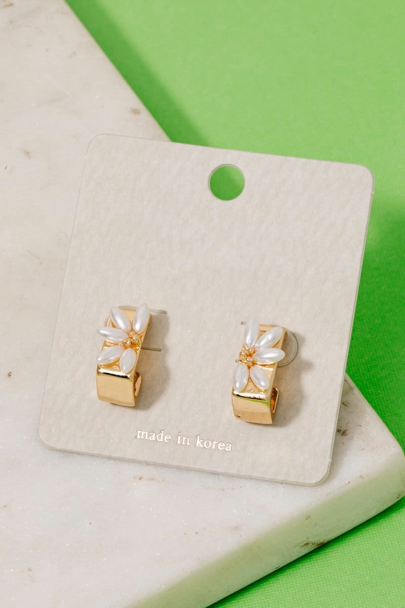 Pearl Flower Hoops - Proper