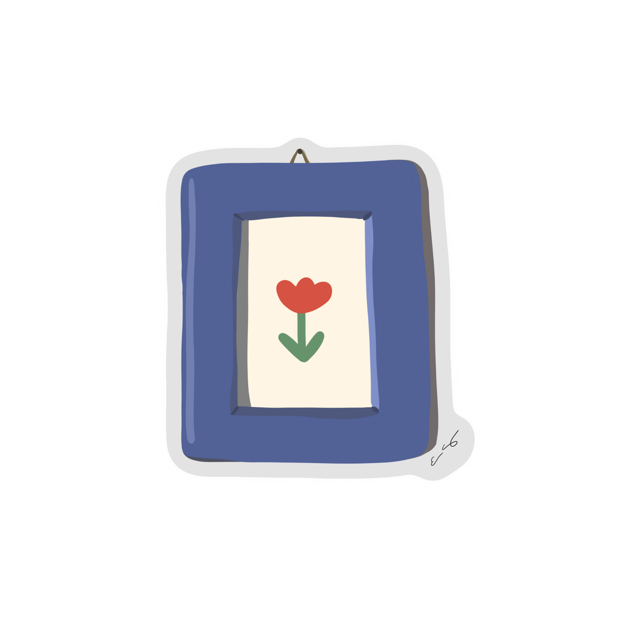 Blue Frame Clear Die-Cut Sticker