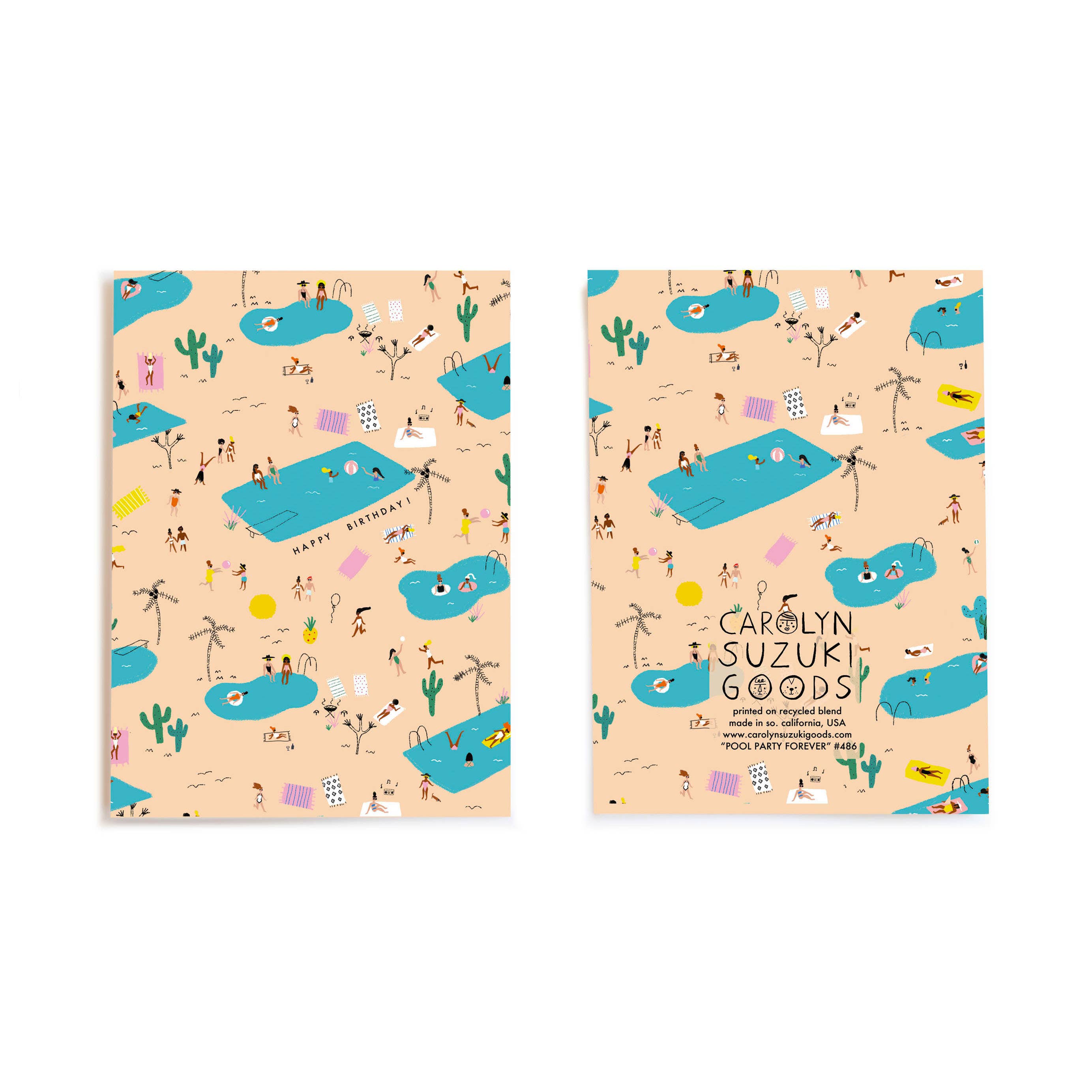 Pool Party Forever - Birthday Card - Proper