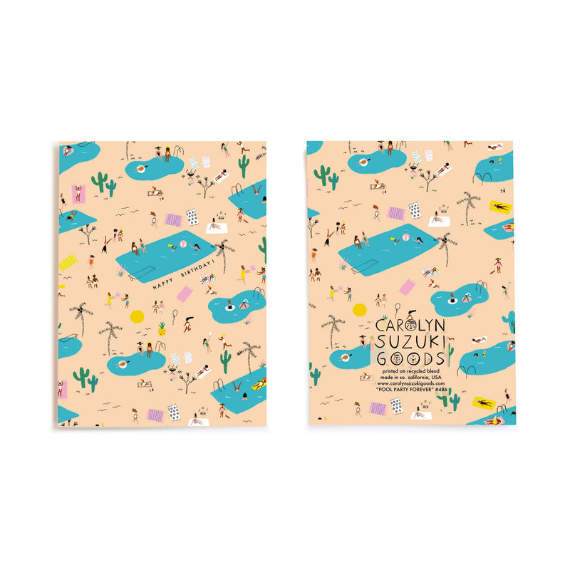 Pool Party Forever - Birthday Card - Proper