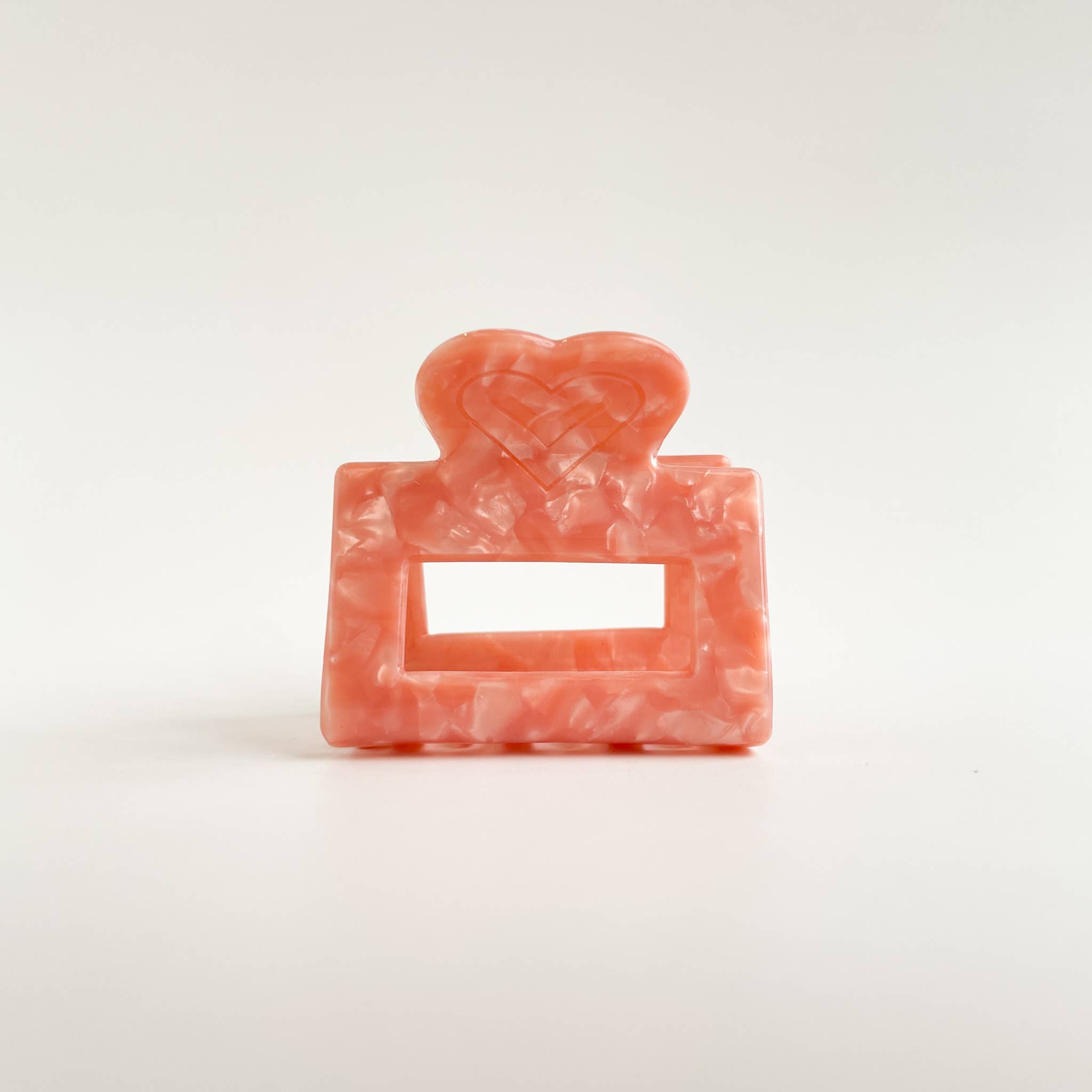 Heart Shape Marbled Square Claw Clip - Proper