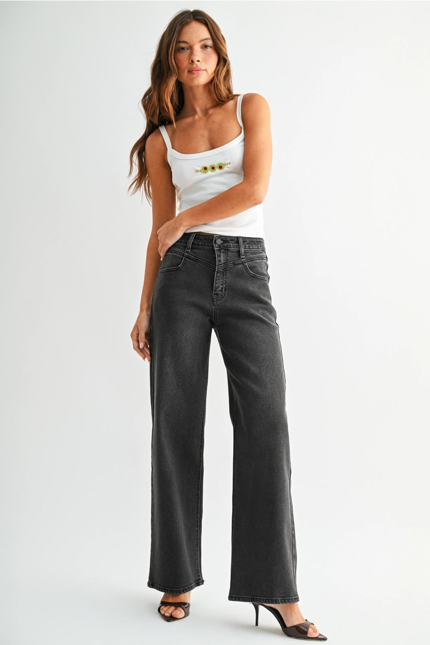 Front Seam Straight Jeans