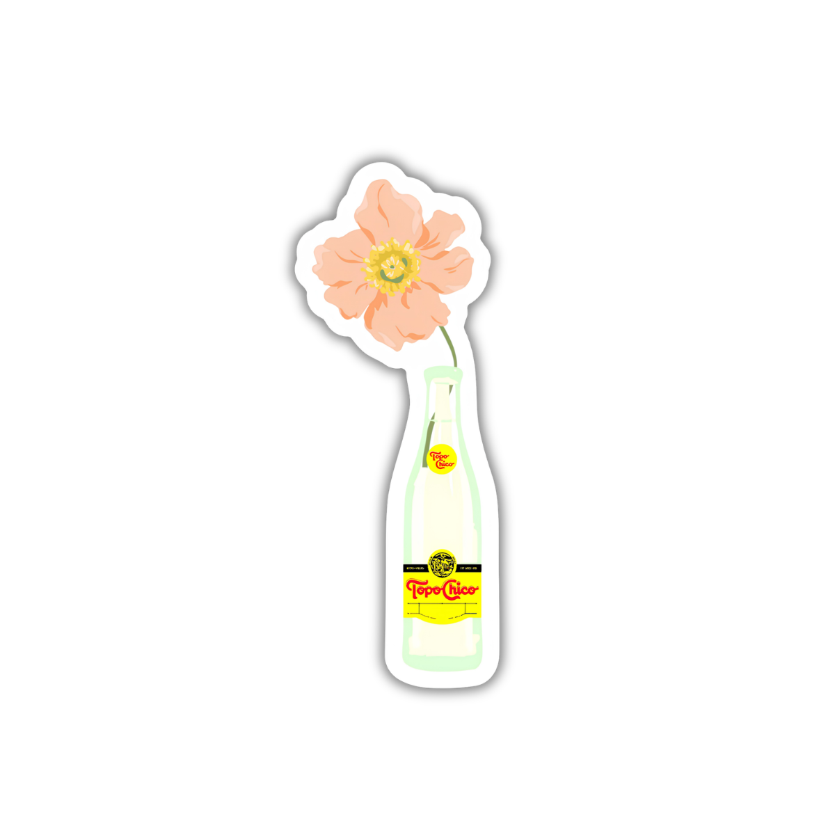Topo Chico Flower Sticker