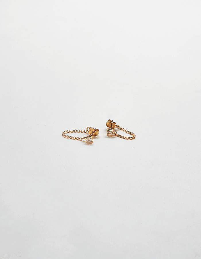 CZ Chain Huggies - Proper