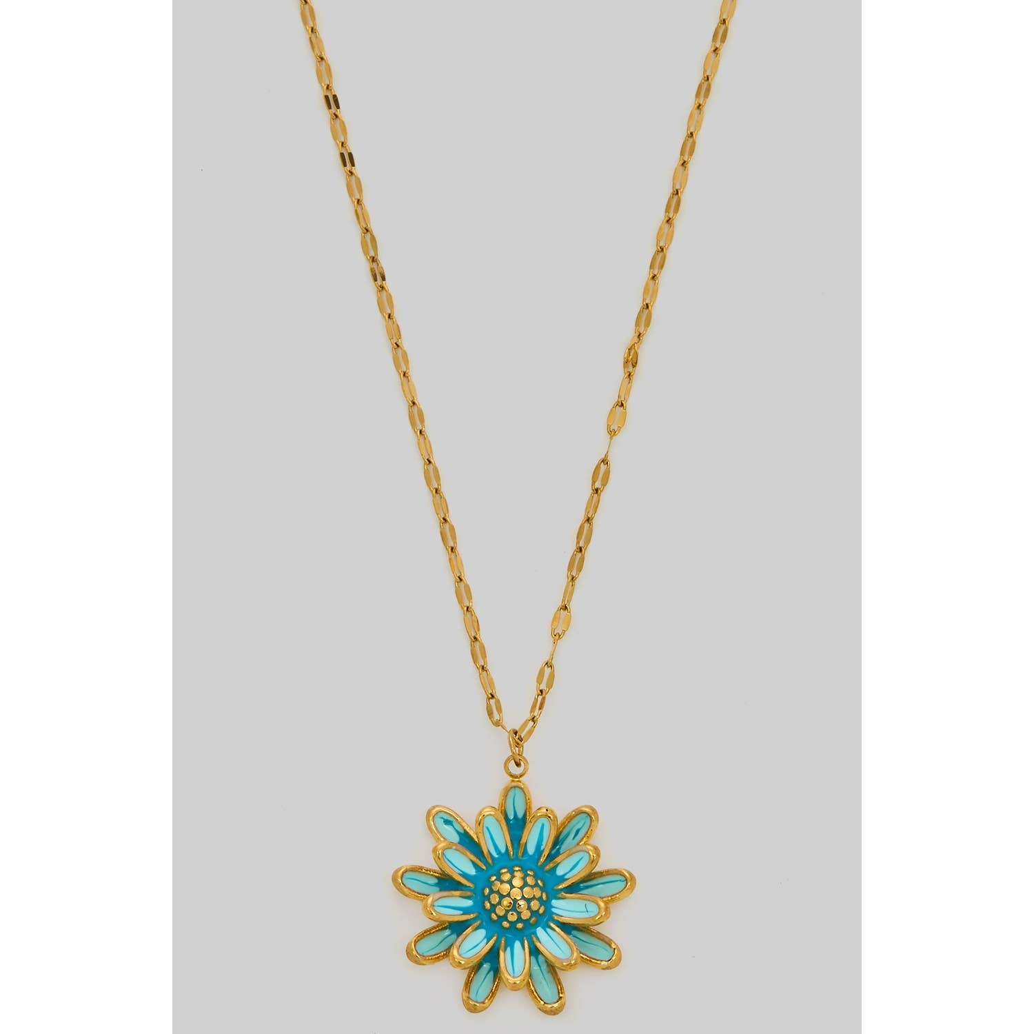 LACQUERED LAYERED FLOWER PENDANT NECKLACE - Proper