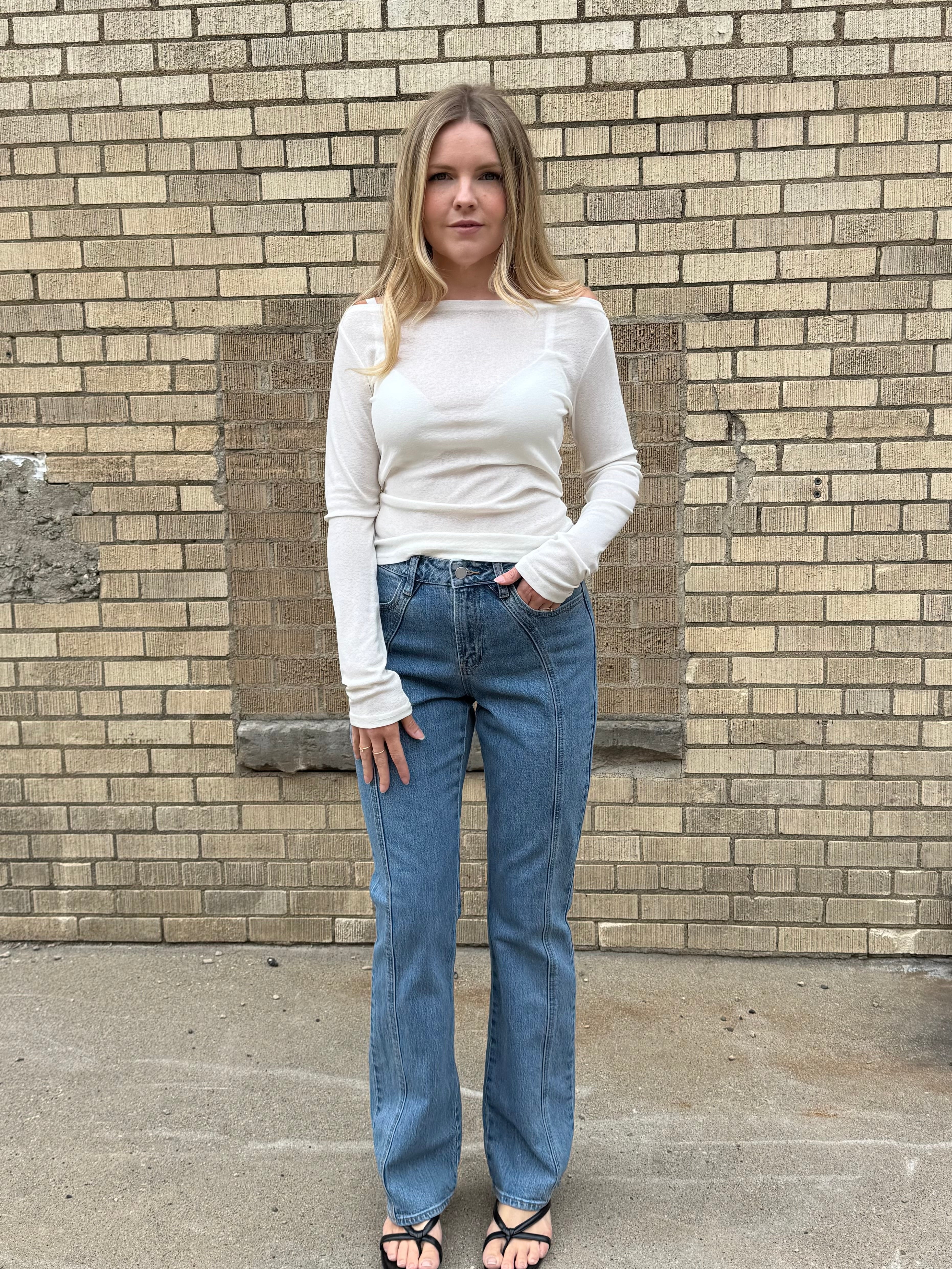 Seamed Bootcut Jeans