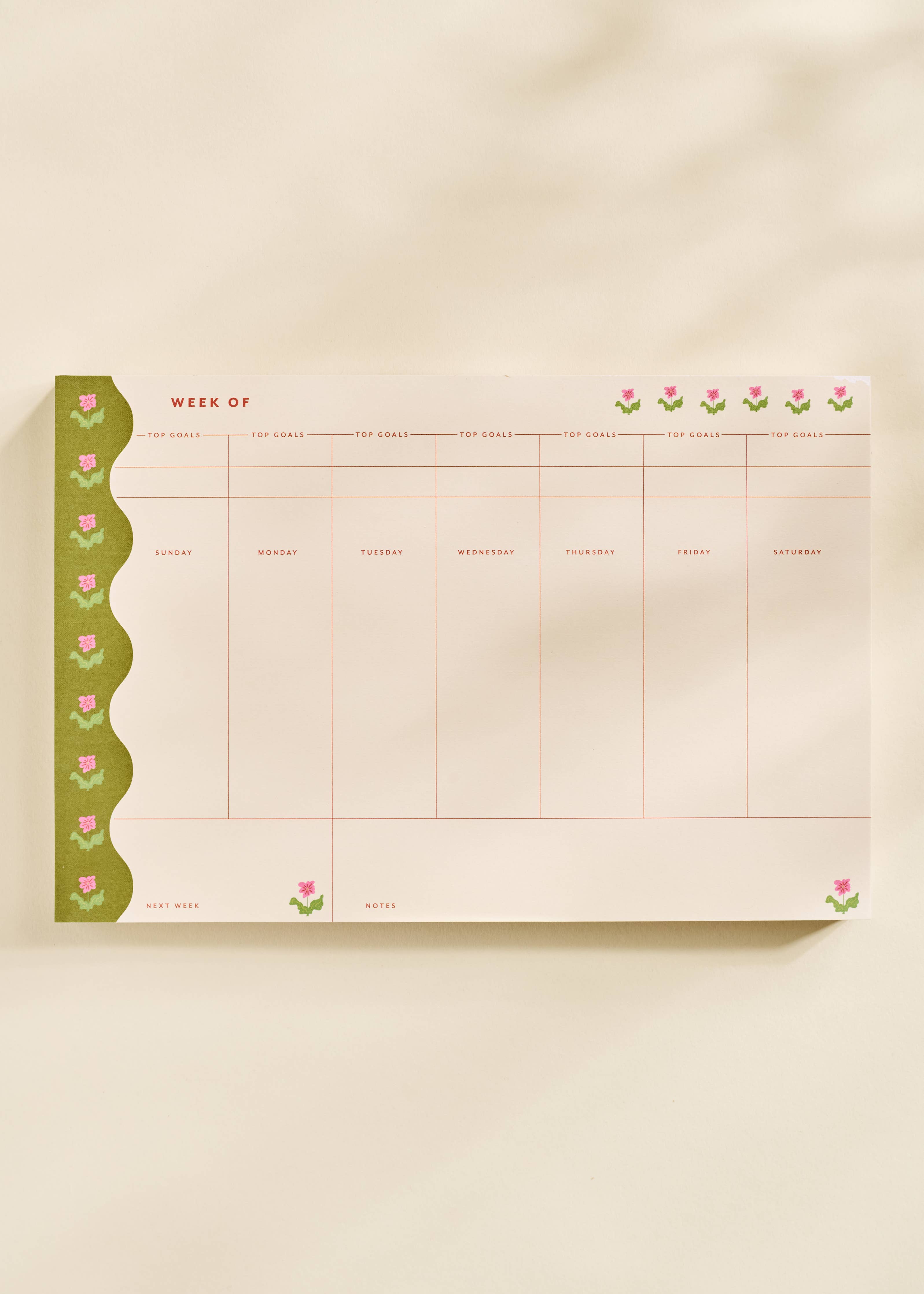 Garden Border Weekly Plan Notepad - Proper
