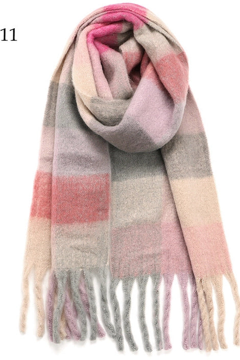 Brushed Plaid Fringe Scarf - Proper