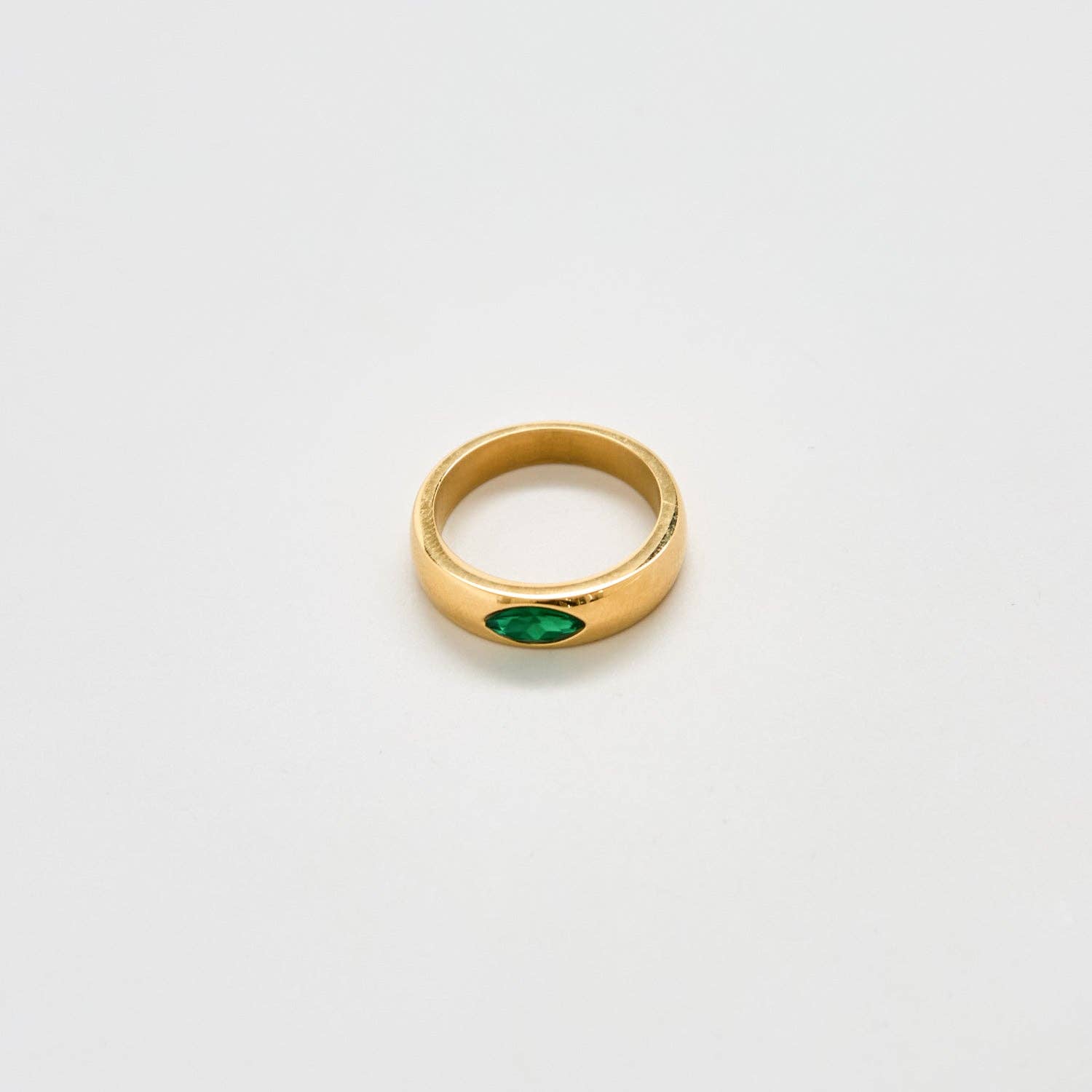 Green Marquise Stacking Ring