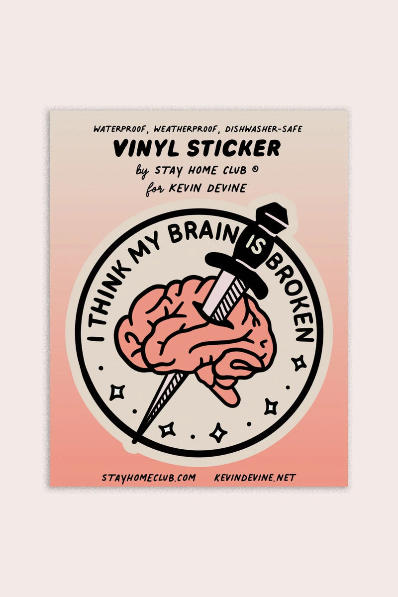 Brain is Broken Vinyl Sticker - Proper