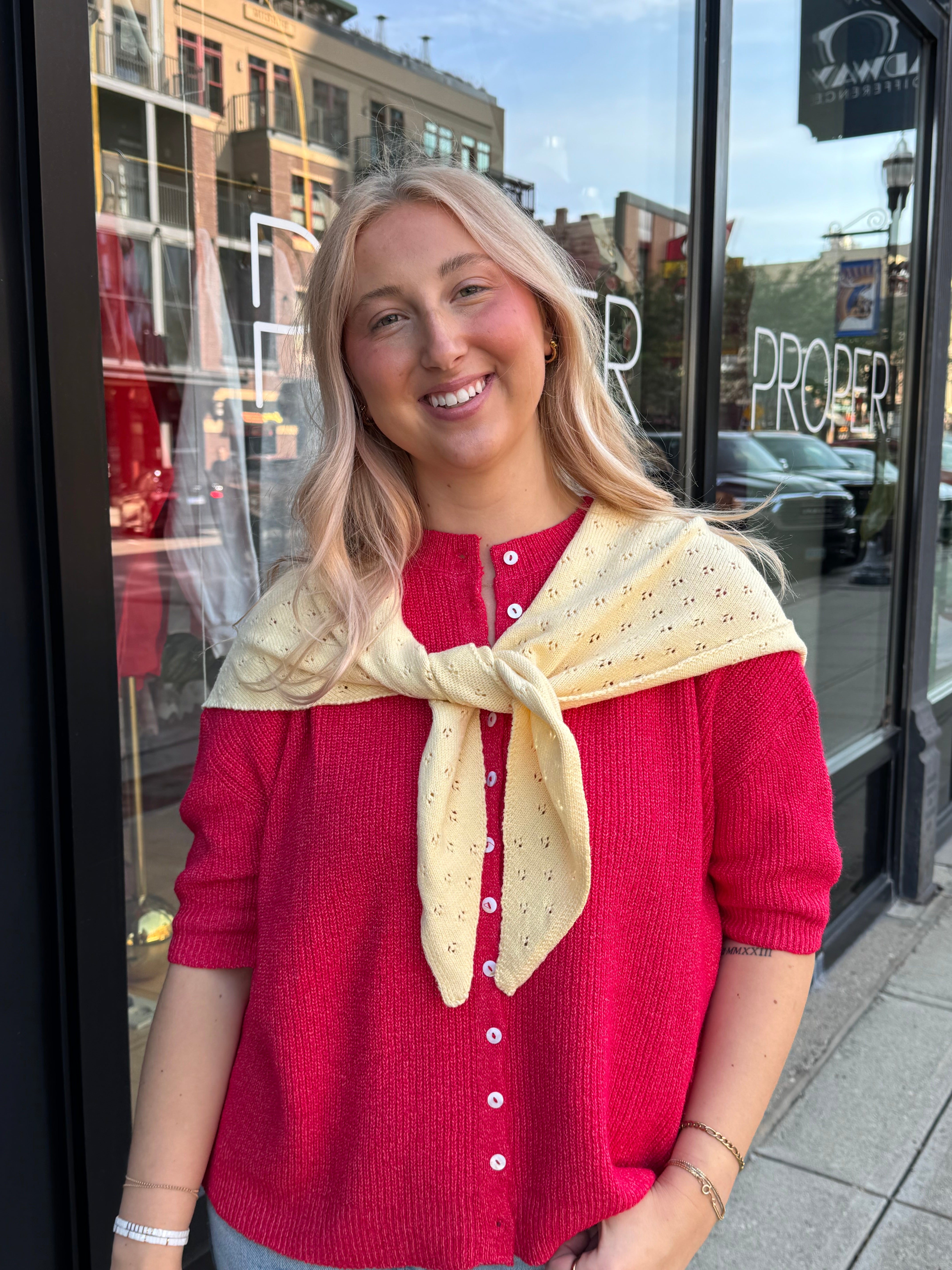 Pointelle Triangle Scarf - Proper