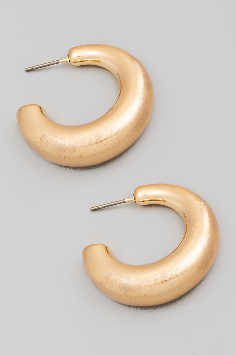Brushed Mini Hoop Earrings - Proper