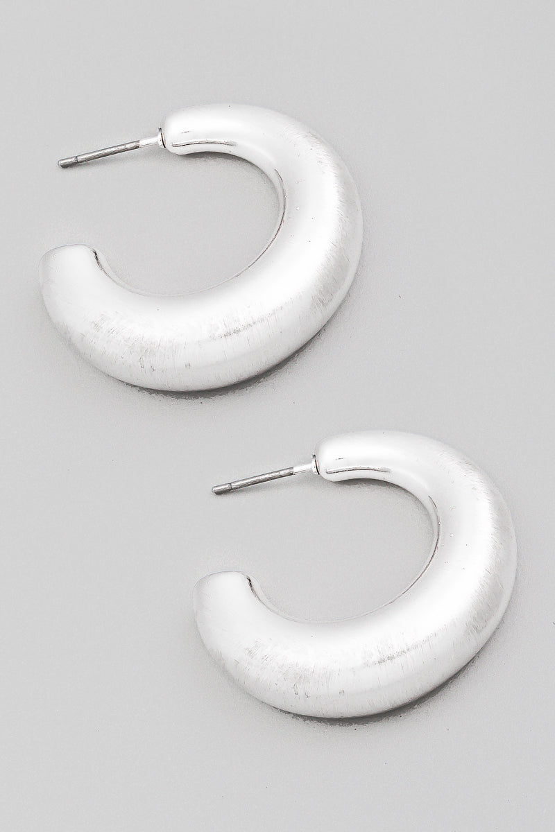 Brushed Mini Hoop Earrings - Proper
