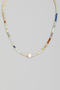 Pearl Beaded Charm Necklace - Proper