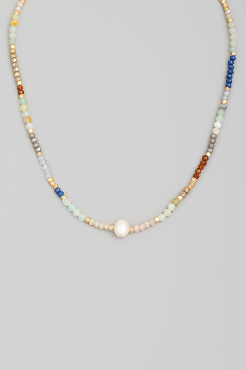 Pearl Beaded Charm Necklace - Proper