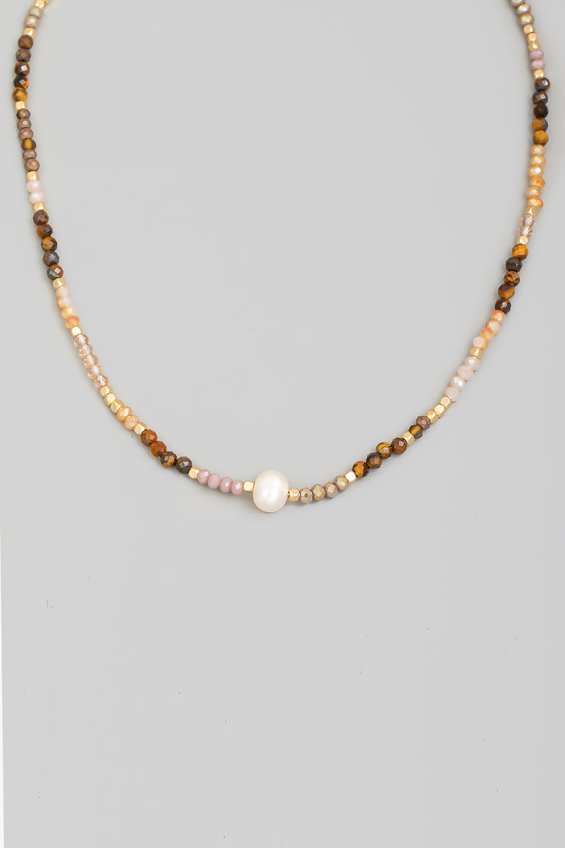 Pearl Beaded Charm Necklace - Proper