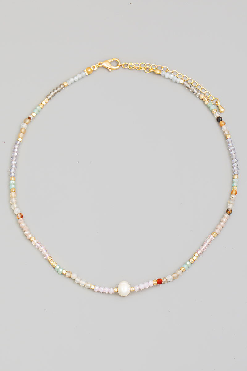 Pearl Beaded Charm Necklace - Proper
