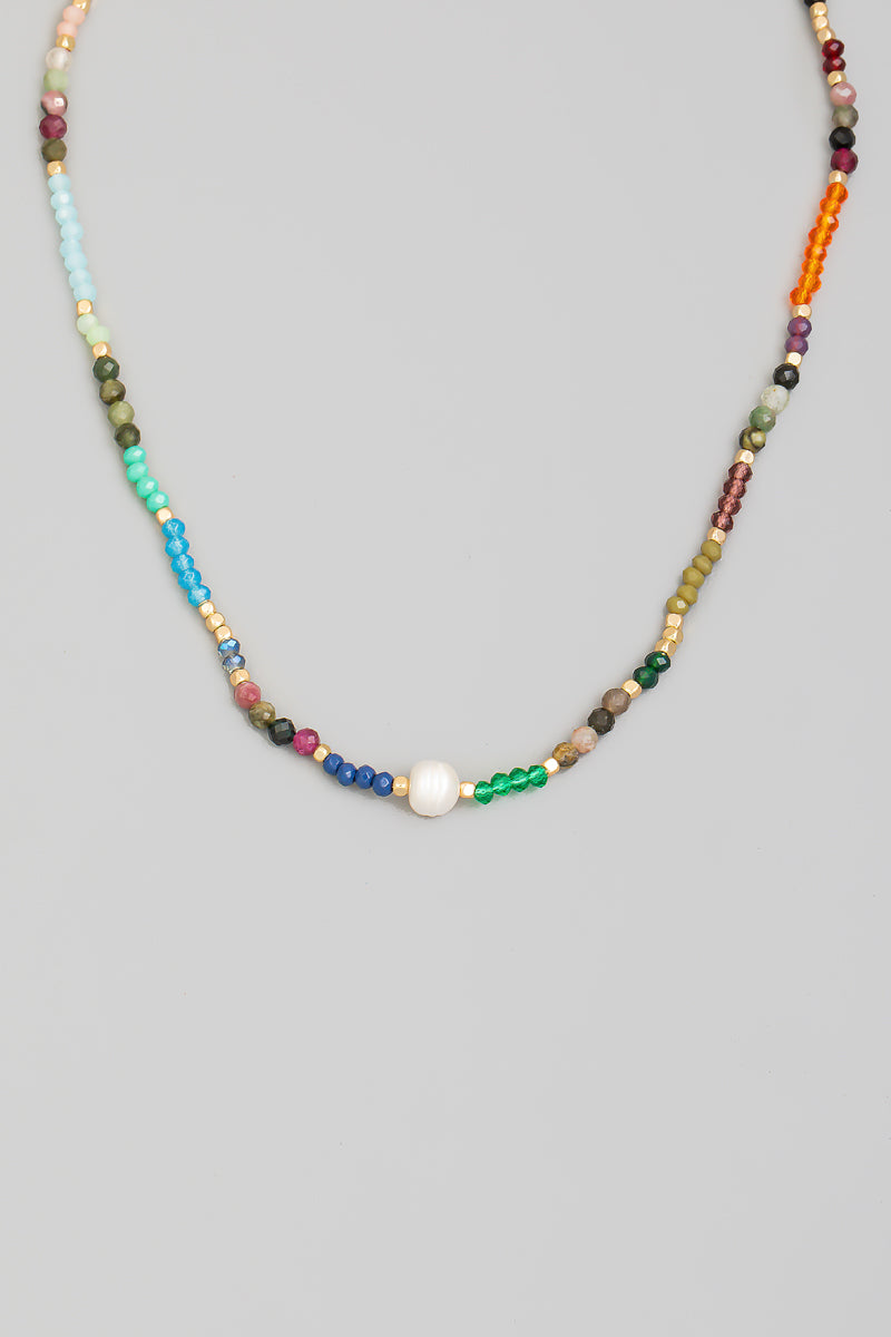Pearl Beaded Charm Necklace - Proper