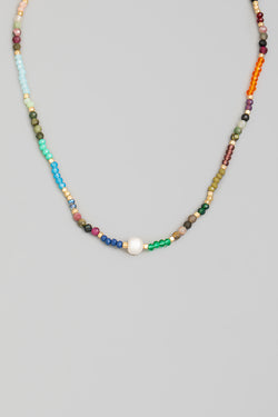 Pearl Beaded Charm Necklace - Proper