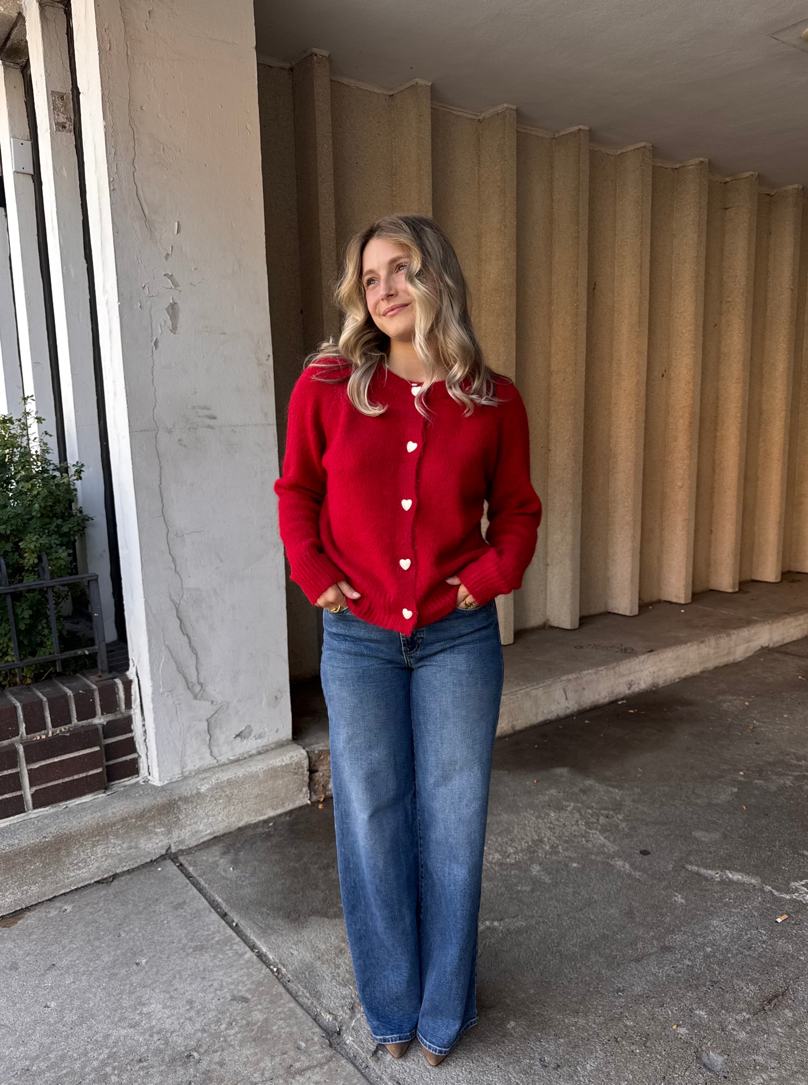 Heart Button Sweater