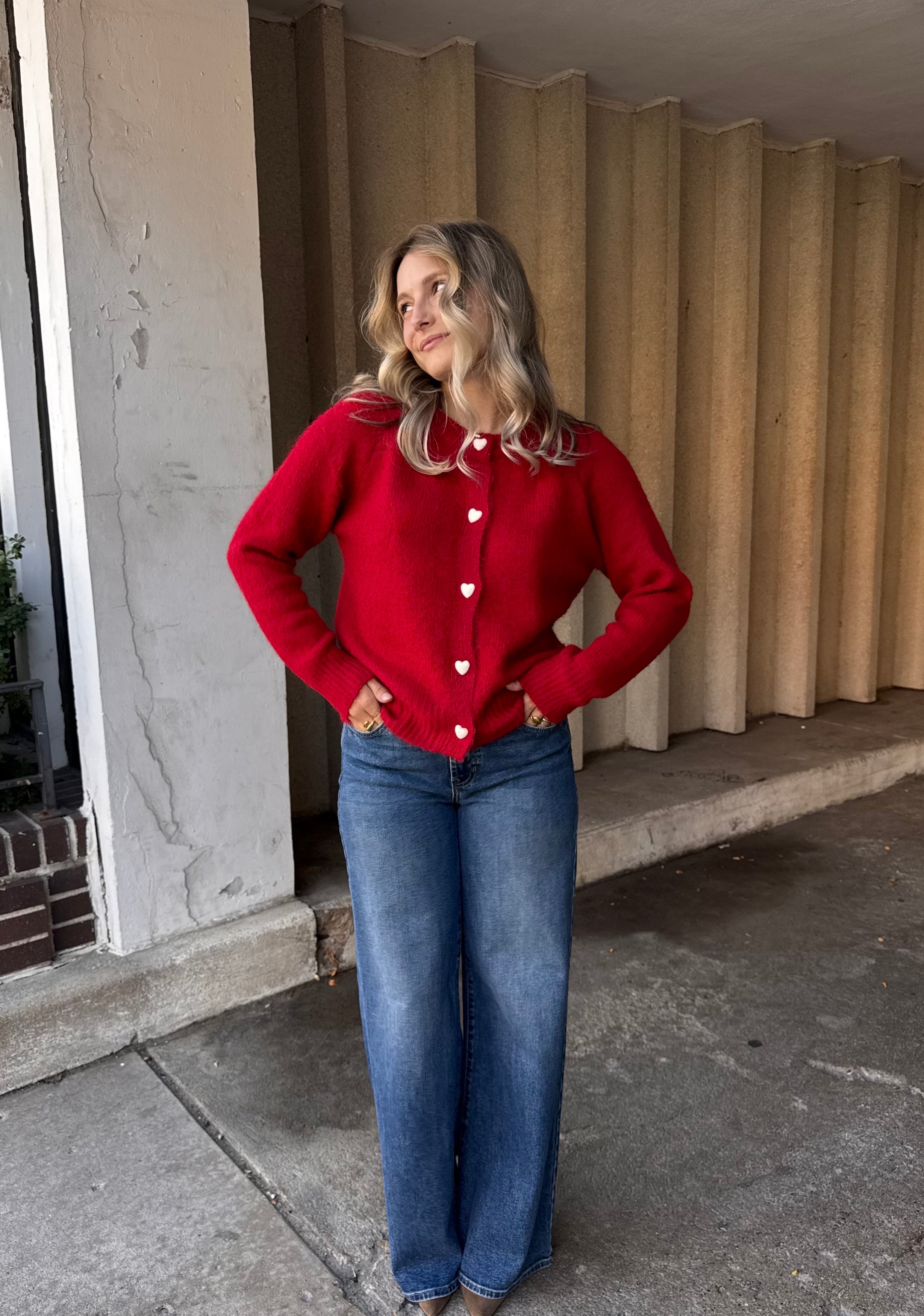 Heart Button Sweater