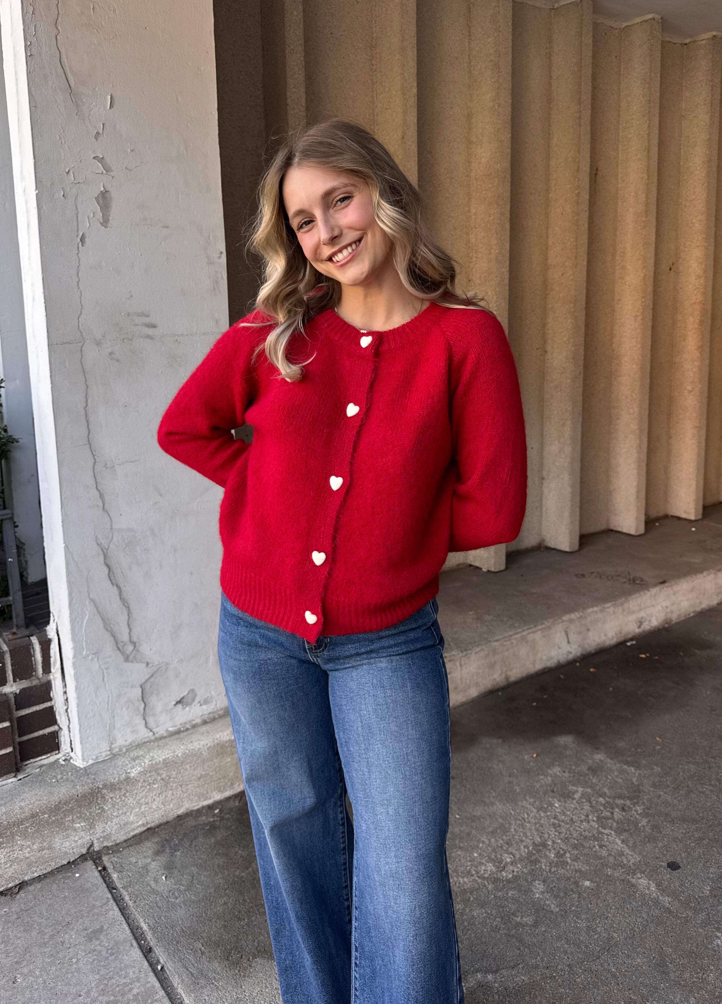 Heart Button Sweater