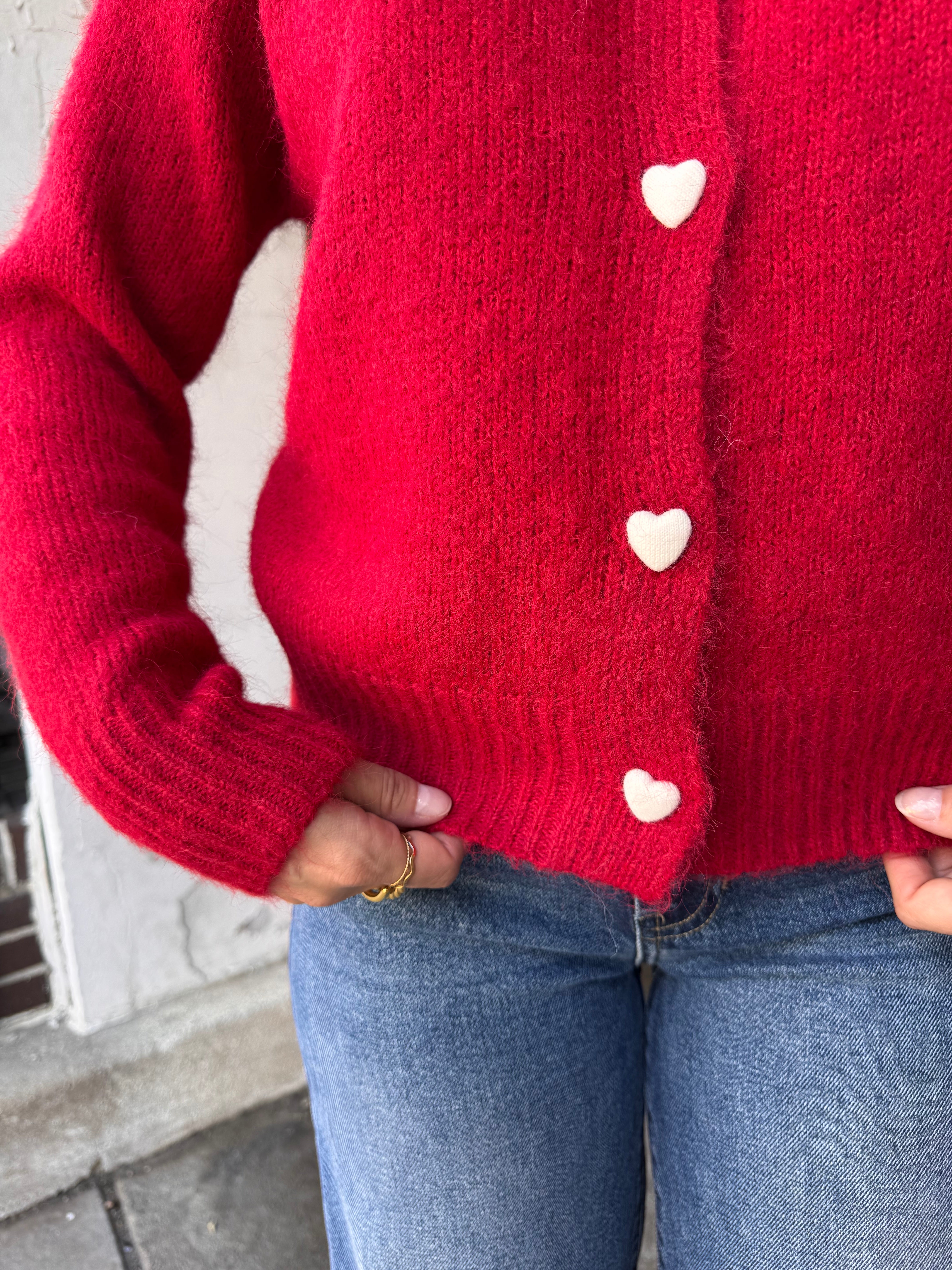 Heart Button Sweater