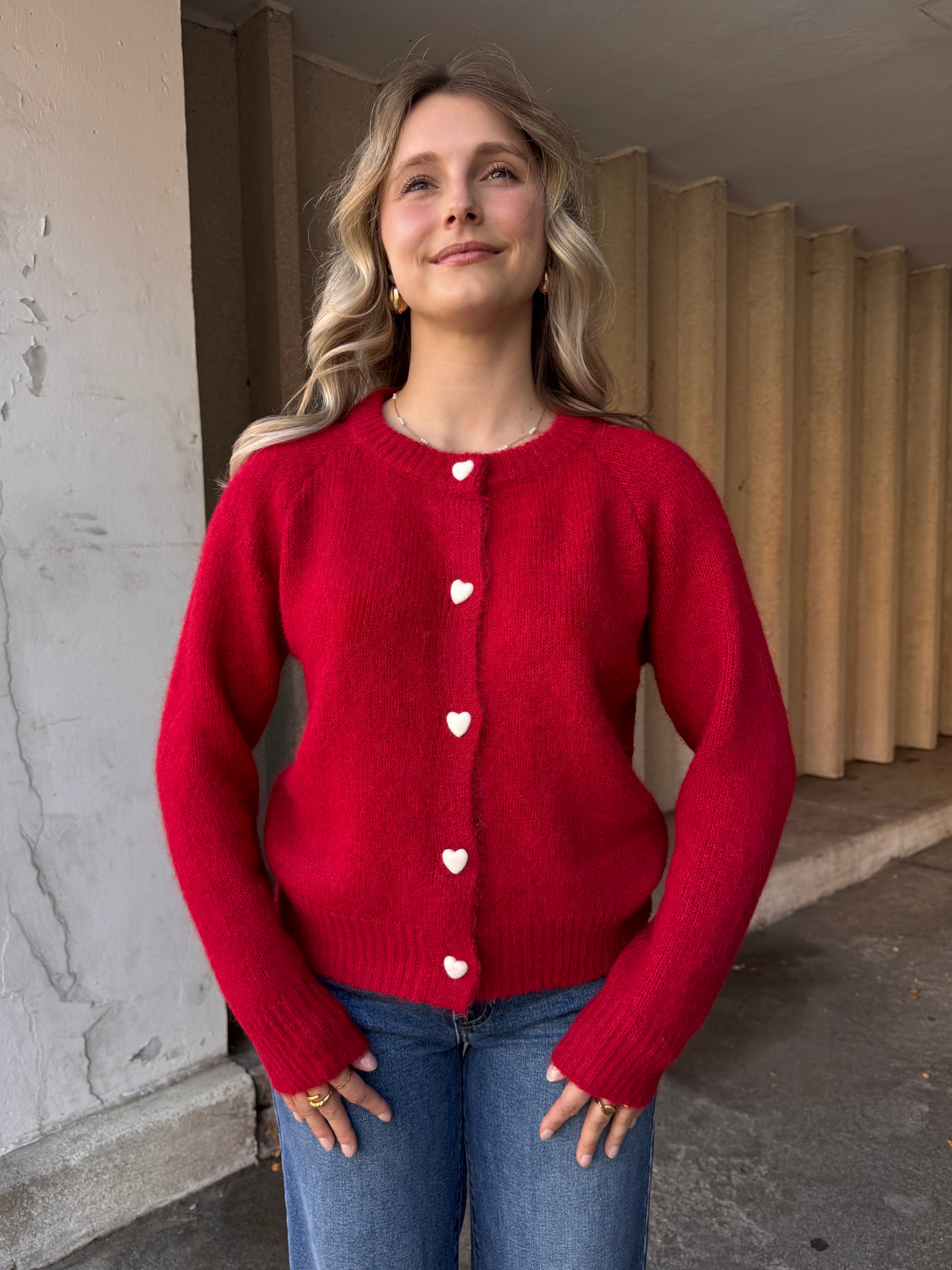 Heart Button Sweater