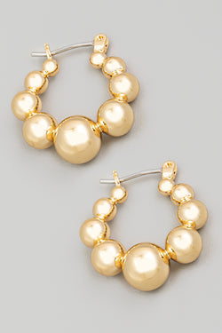Ball Beaded Hoop Earrings - Proper