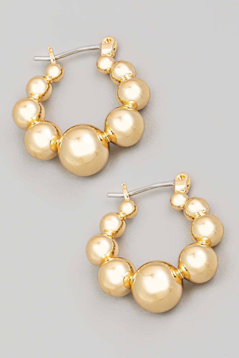 Ball Beaded Hoop Earrings - Proper