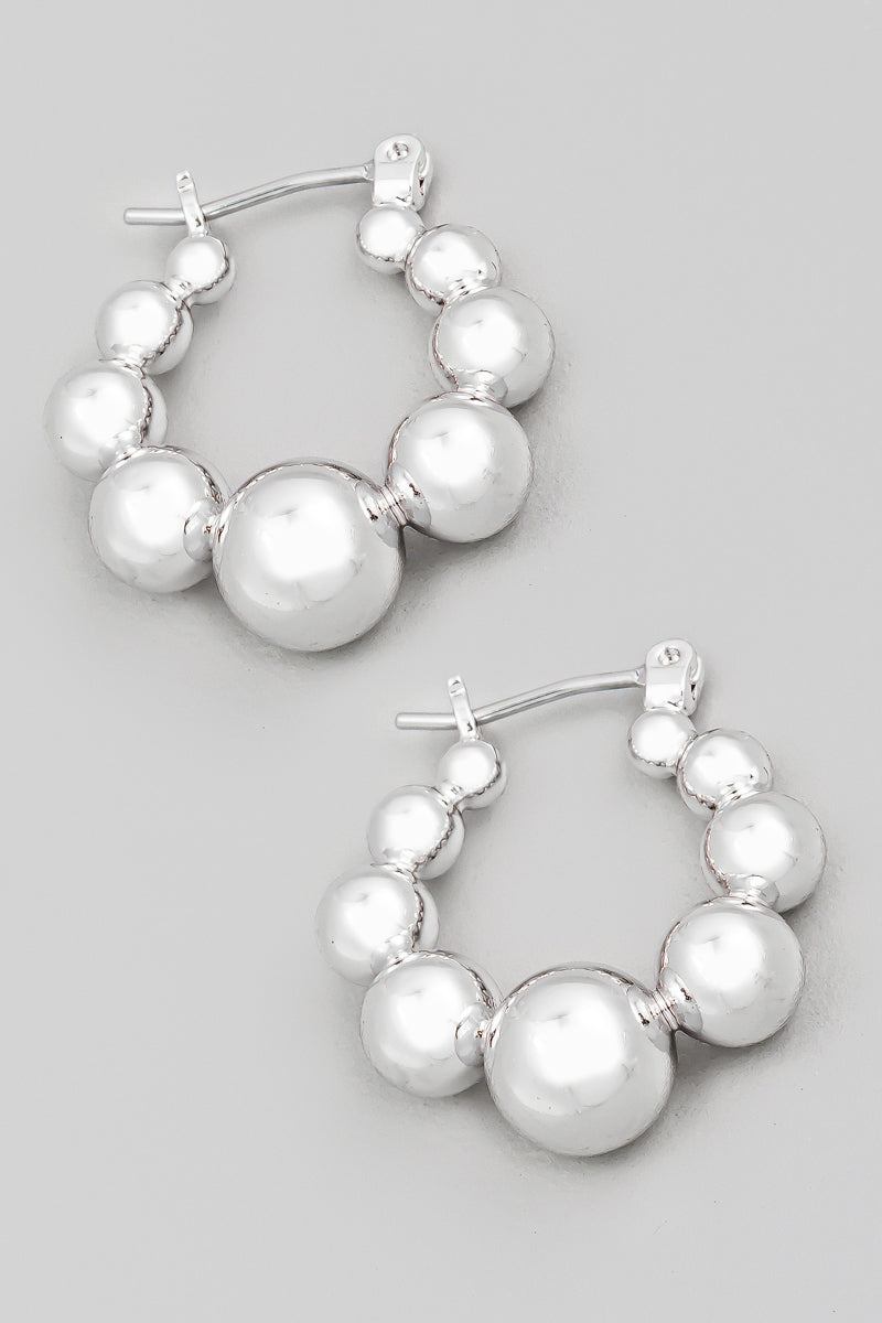 Ball Beaded Hoop Earrings - Proper