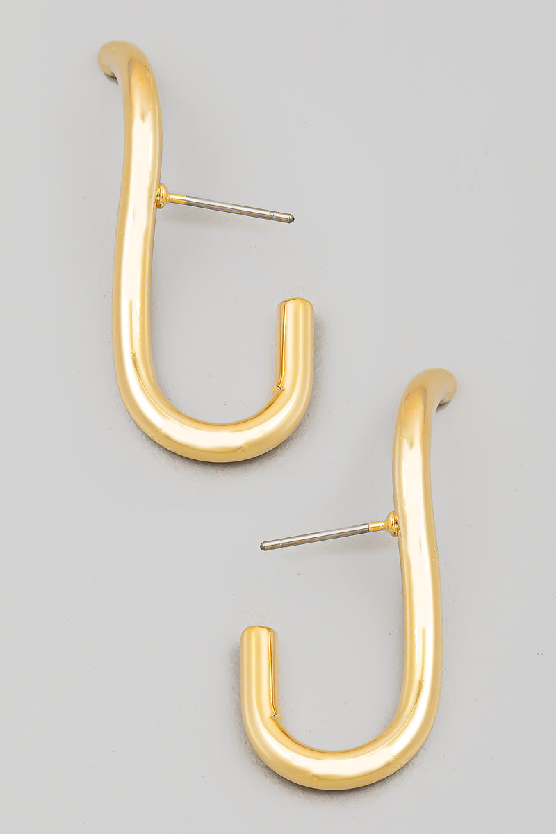 J Shape Post Earrings - Proper