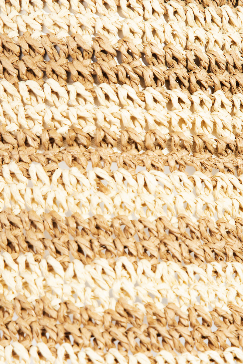 Striped Straw Braided Bucket Hat - Proper