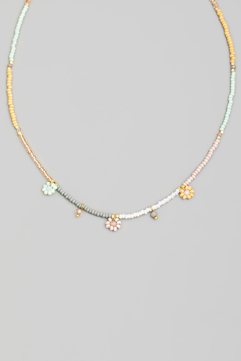 Pastel Daisy Beaded Necklace - Proper