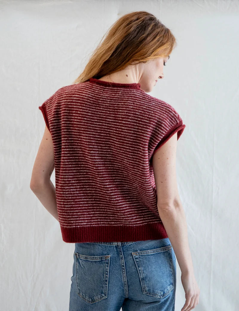Striped Piper Vest Cardigan