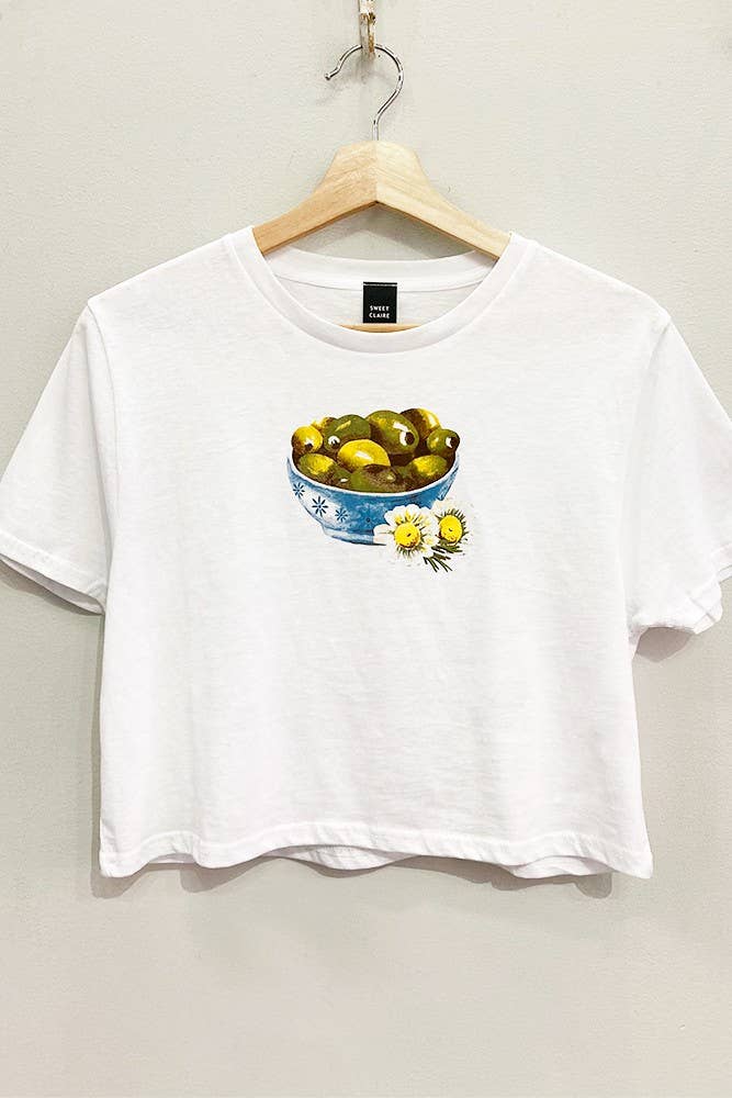Olive Bowl Crop Tee