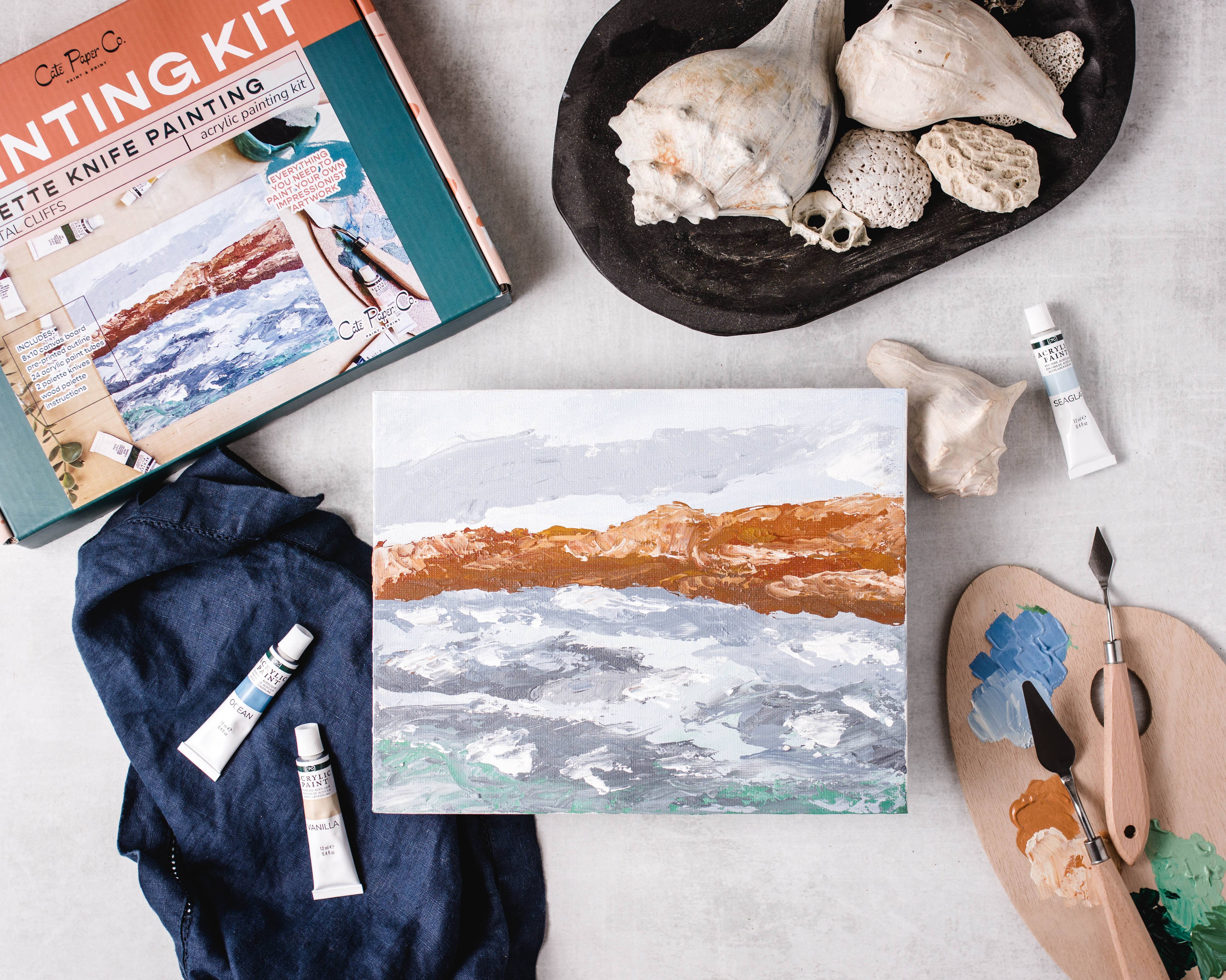 Coastal Cliffs Palette Knife Painting Kit - Proper