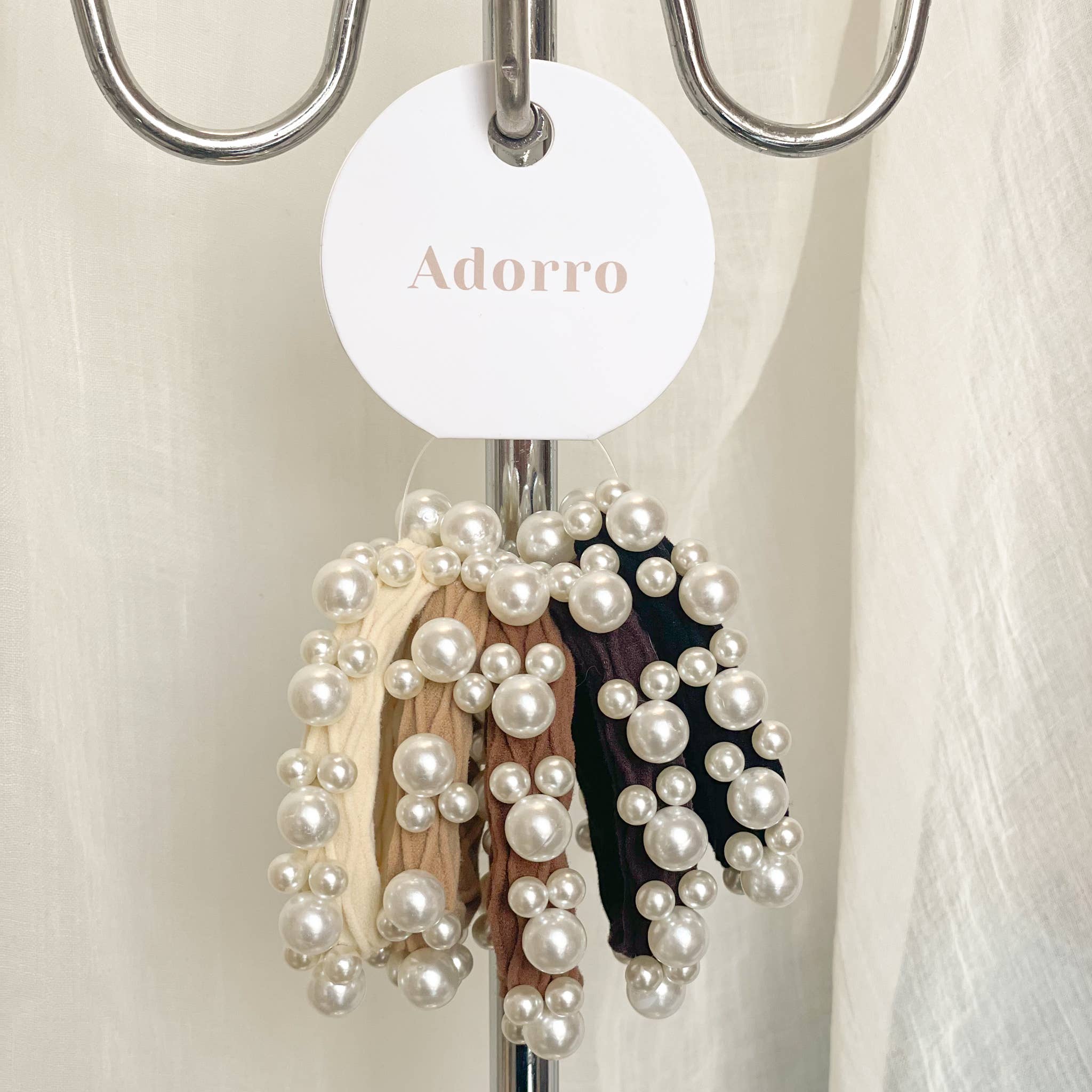 Textured Seamless Pearl Hair Tie Set - Proper