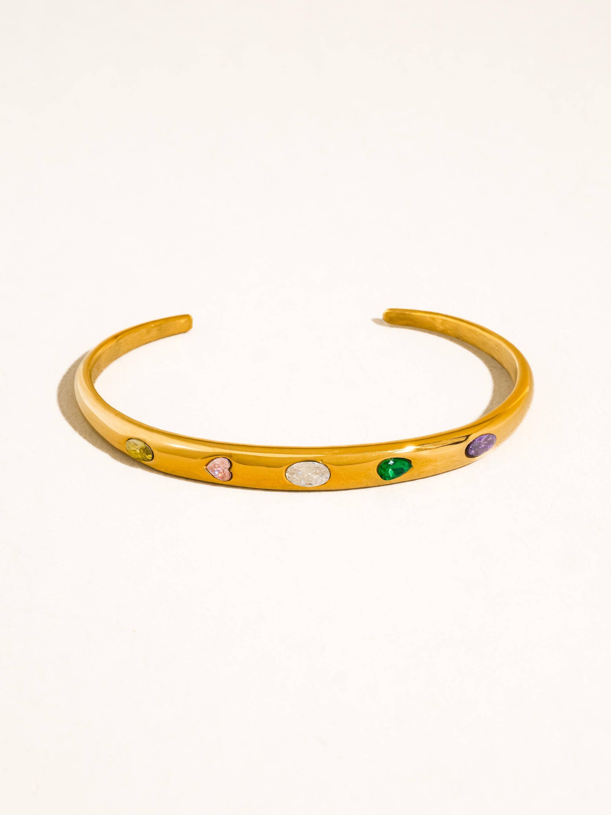 Juneau 18K Gold Non-Tarnish Multicolor CZ Bangle - Proper
