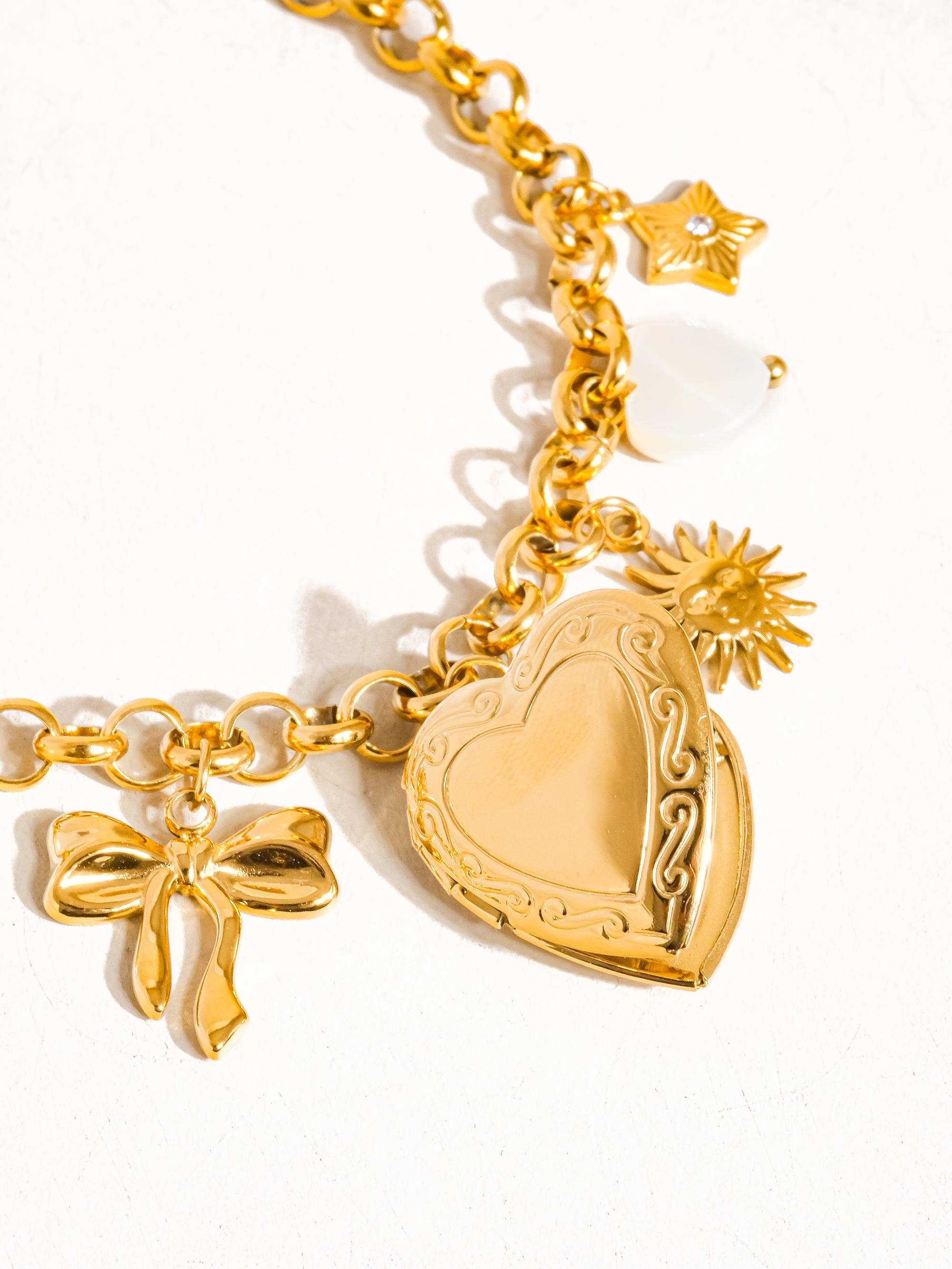 Eydn Heart Locket Charm Bracelet - Proper